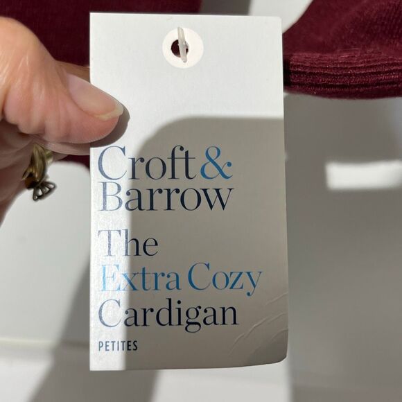 Women's Croft & Barrow® Cozy Cardigan Button Down Long Sleeve size Med. P NWT - Picture 5 of 12